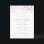 Reserve A Data Faux Rosa Gold Foil Confetti Dots Casamento<br><div class="desc">Adicione um pouco de luxo e faísca ao seu anúncio de casamento com esta maravilhosa Faux Gold Foil Confetti Salve o Cartão de Data. Apresentando um belo design de confete com sotaques elegantes de folha de rosa de ouro. O guião delicado e fluente complementa perfeitamente os detalhes espumantes, criando um...</div>