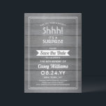 Reserve A Data Faux Wood, Cinzas Russas do Partido da Reforma Sur<br><div class="desc">Você pode guardar um segredo? Convide colegas, colegas de trabalho, família e amigos para uma elegante e excitante celebração de aposentadoria surpresa com madeira de cinza personalizada para salvar os convites de festas de data. Toda a redação desta modelo é simples de personalizar, incluindo a mensagem que diz "Shhh! É...</div>