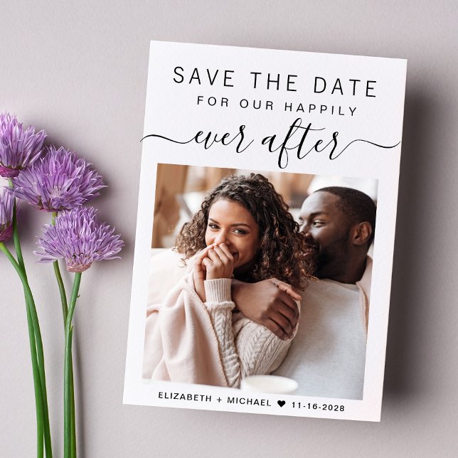 Reserve A Data Feliz Dia Após Casamento Fotográfico (An elegant Happily Ever After Party Invitation to set the tone for an unforgettable event)