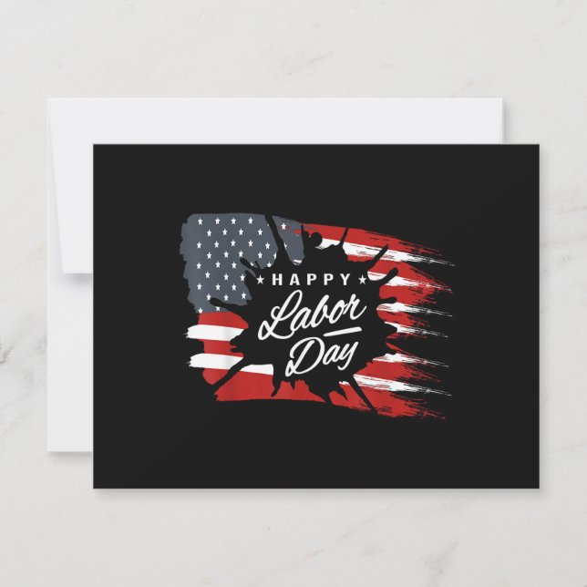 Reserve A Data Feliz Dia do Trabalho Presente Bandeira Americana (Frente)