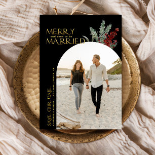 Reserve A Data Feliz Natal de Logo Mais Casados Foto