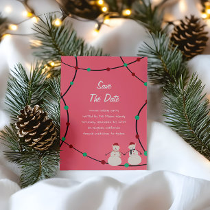 Reserve A Data Férias de Natal – Duo de Bonecos de Neve e Luzes d
