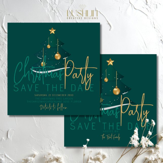 Reserve A Data Festa da Árvore de Natal Esmeralda Elegante (Criador carregado)