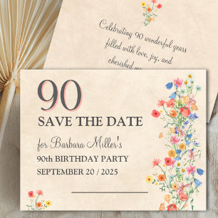 Reserve A Data Festa de 90 Anos Suave Floral