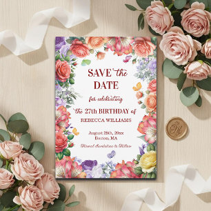 Reserve A Data Festa de Aniversário de 27 Anos com Tema Floral Co