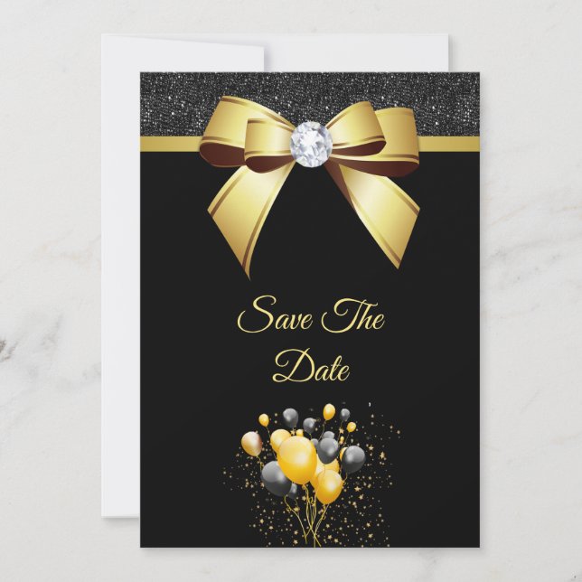 Reserve A Data Festa de aniversário de Elegância Glamorosa (Frente)