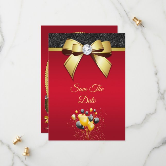 Reserve A Data Festa de aniversário de Elegância Romântica (Frente/Verso In Situ)