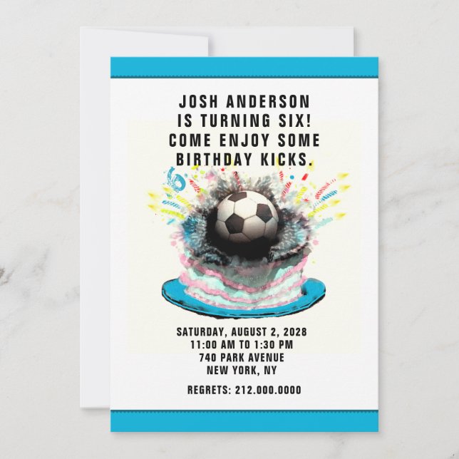 Reserve A Data Festa de aniversário de futebol (Frente)