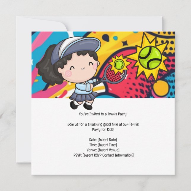 Reserve A Data Festa de aniversário do Kid tênis (Frente)