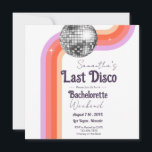 Reserve A Data Festa de Despedida de Solteira Retro Last Disco<br><div class="desc">Modelo de convite e itinerário de festa de despedida de solteira Last Disco. Personalizado,  editável,  download personalizado,  festa adulta retro groovy disco 
convite frente e verso com eventos da festa</div>