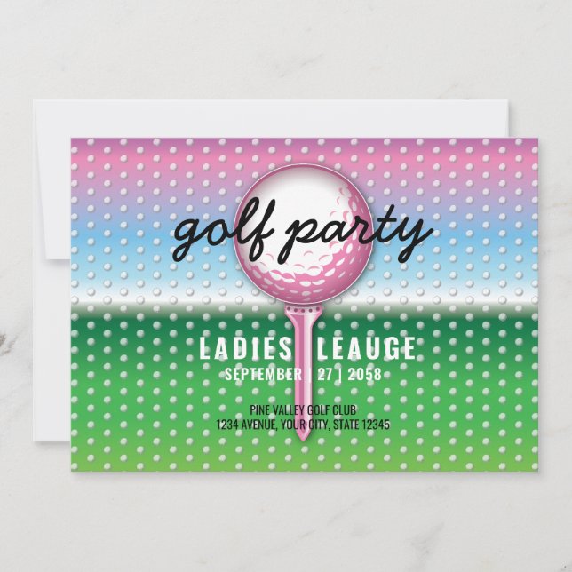 Reserve A Data Festa de Golfe para Senhoras Elegantes Design (Frente)