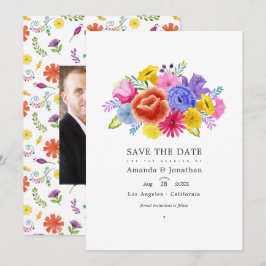 Reserve A Data Festa Floral de Aquarela Casamento Foto