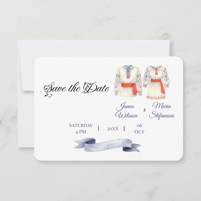 Reserve A Data Figurinos Tradicionais de Casamento Russo Romenos (Frente)