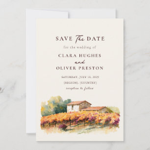 Reserve A Data Fileiras de Videira Douradas Casamento de Outono e