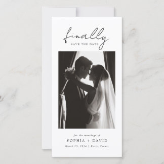 Reserve A Data Finally | Black and White Bookmark Photo Wedding