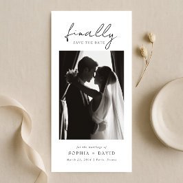Reserve A Data Finally | Black and White Bookmark Photo Wedding