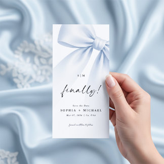 Reserve A Data Finally Bow Monogram Photo Bookmark Save the Date