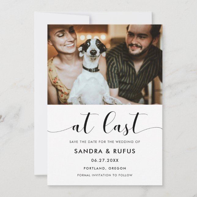 Reserve A Data Finalmente, a Elegante Foto em preto e branco (Frente)