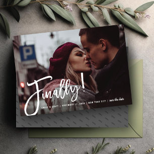 Reserve A Data Finalmente Brush Script Design de Foto Moderno