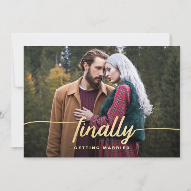 Reserve A Data Finalmente Casando Foto Engraçada Salve A Data (Frente)