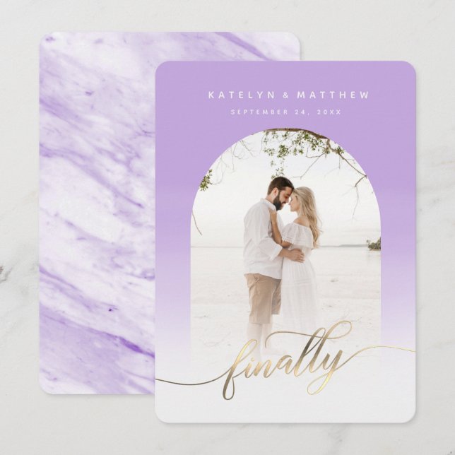 Reserve A Data Finalmente, Foto com estrutura de Lavanda de Scrip (Frente/Verso)