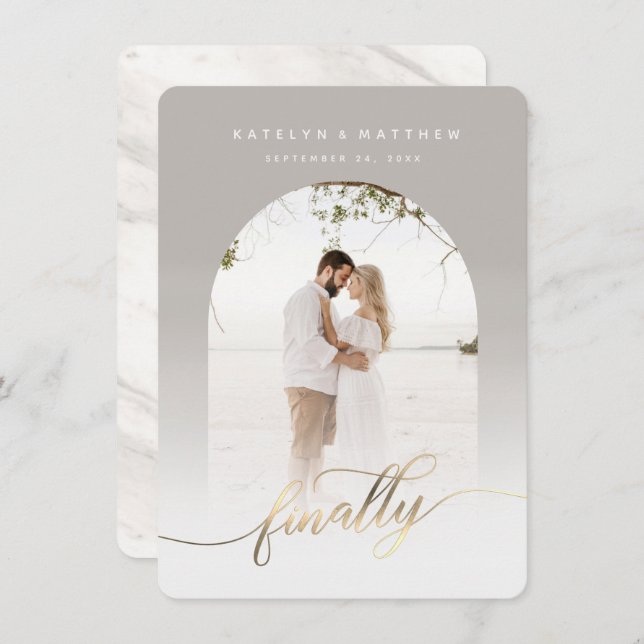 Reserve A Data Finalmente, Foto com quadro do Arch da Cinza Leve  (Frente/Verso)