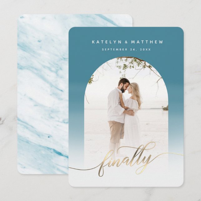 Reserve A Data Finalmente, Foto com quadro do Arco de Cascata de  (Frente/Verso)