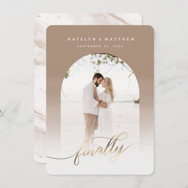 Reserve A Data Finalmente, Foto Fracionada por Taupe Archado com  (Frente/Verso)