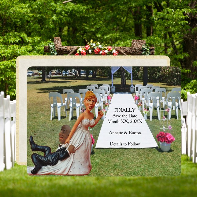 Reserve A Data Finalmente Salve a data Engraçado Casal 2 (Finally Save the Date Funny Interracial Couple 2)