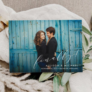 Reserve A Data Finalmente, Script de Caligrafia Salvar a Data