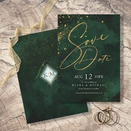 Reserve A Data Fine Lines Dourado Abstrato Wedding Emerald ID867