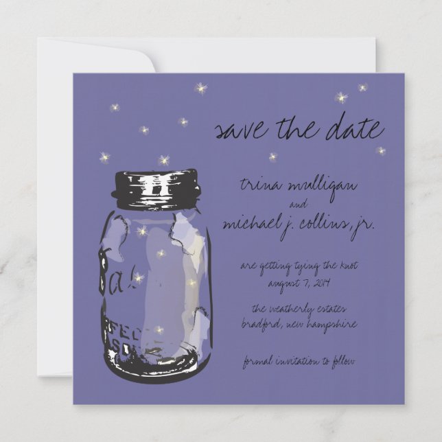 Reserve A Data Fireflies & Mason Jar Salvar a Data (Frente)
