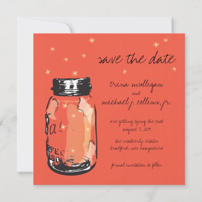 Reserve A Data Fireflies & Mason Jar Salvar a Data (Frente)
