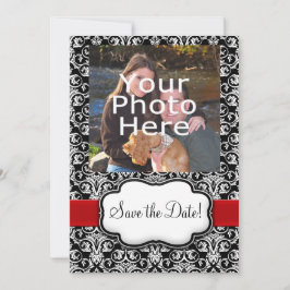 Reserve A Data Fita de cetim preta/branca/vermelha Save the Date 