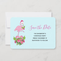 Flamingo cor-de-rosa no Natal Whimsso de Santa Hat