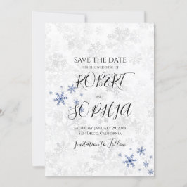 Reserve A Data Floco de Neve de Inverno Casamento Salvar a Data