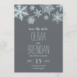 Reserve A Data Flocos de Neve de Geada Invernal | Salve a Data