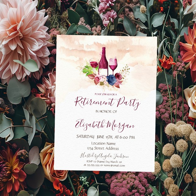 Reserve A Data Flor Brilhante Vinho Provando Aposentação por Aqua (Criador carregado)