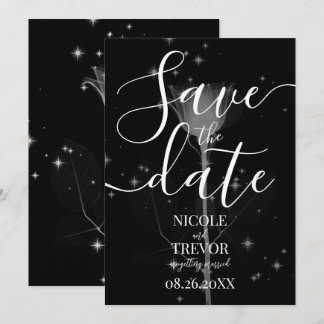 Reserve A Data Flor de Raio-X Brilhante em Casamento Preto