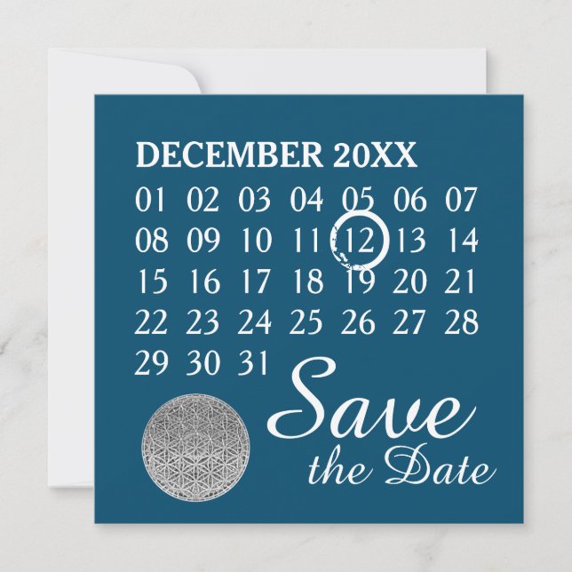 Reserve A Data Flor de Vida - Calendário Personalizado - salvar a (Frente)