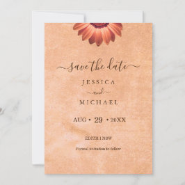 Reserve A Data Flor Gerbera no casamento de pêssego Abstrato