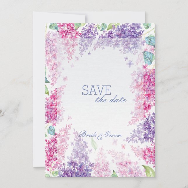 Reserve A Data Flor Lilac-primavera SALVE a data (Frente)