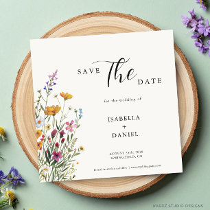 Reserve A Data Flor Selvagem Elegante e Chique Salve o Dia do Cas