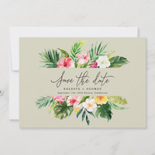 Reserve A Data Flor tropical aquarela salvar a data