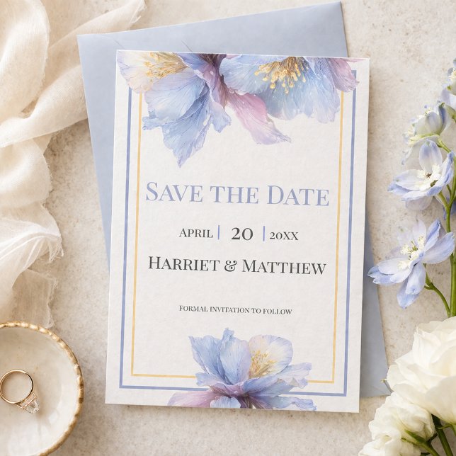 Reserve A Data Florais Botânicos Pastel Artísticos Casamento (Criador carregado)