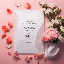 Reserve A Data Floral Abstrato Minimalista Salve A Data