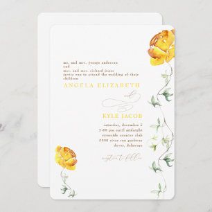Reserve A Data Floral Amarelo O Casamento Arredondado dos Dois