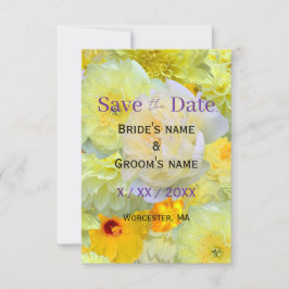 Reserve A Data Floral Amarelo Vibrante Save the Date | Ensolarado