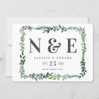 floral aquarela folhagem salvar a data