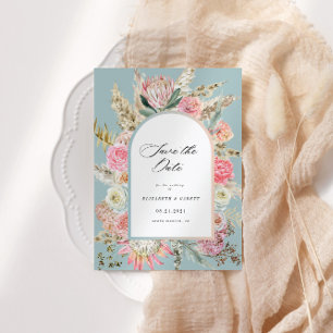 Reserve A Data Floral Boêmian Moderno Salve A Placa Date